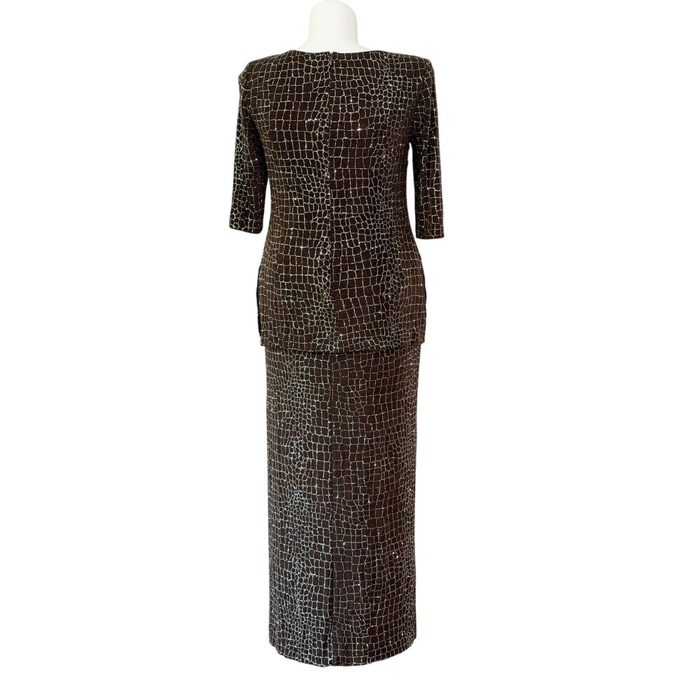 VTG Talk of the Walk casino sparkle long maxi dress reptile textured medium - Picture 2 of 9